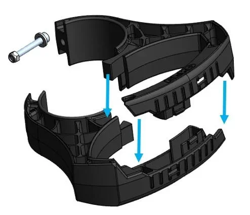 Rangiergriff für Stützrad, Ø 60 mm - 1