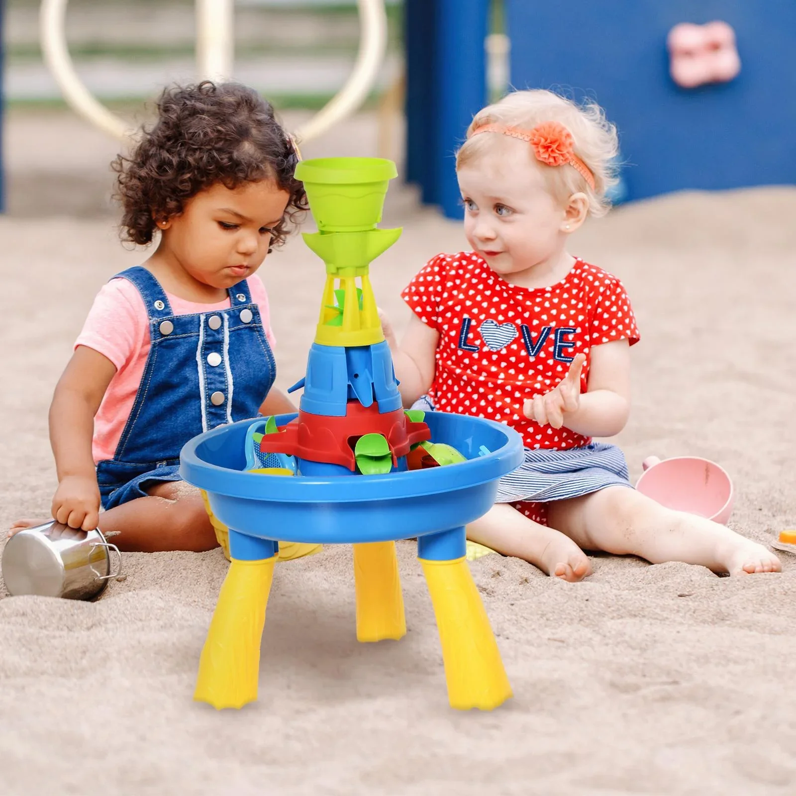 Kinder Sandkastentisch mit 21-tlg, Zubehör - 2