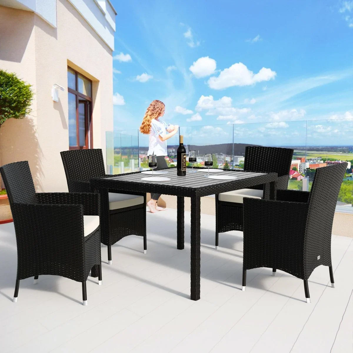 Gartenset Korb 9-teilig und für 4 Personen - 3