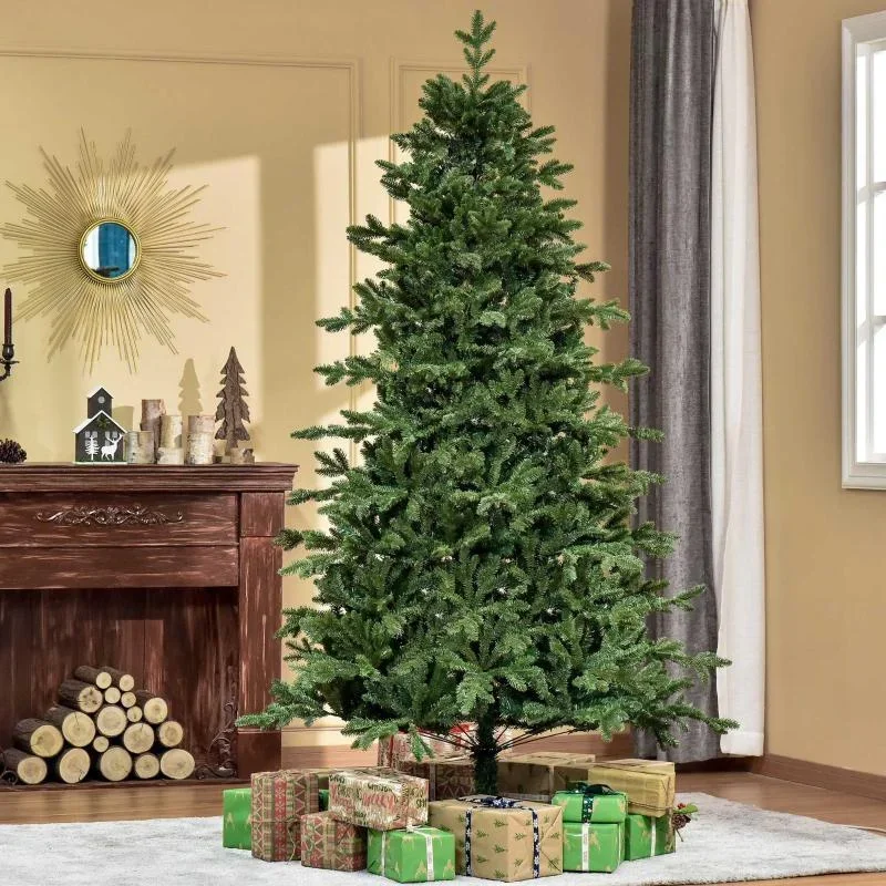 künstlicher Weihnachtsbaum 2,1 m Christbaum Tannenbaum PVC PE Metall Grün Ø105 x 210 cm - 3