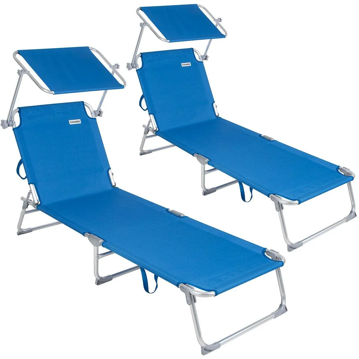 Ibiza Liege - 2er Set - Blau Aluminium - Inklusive Sonnenschirm - 3