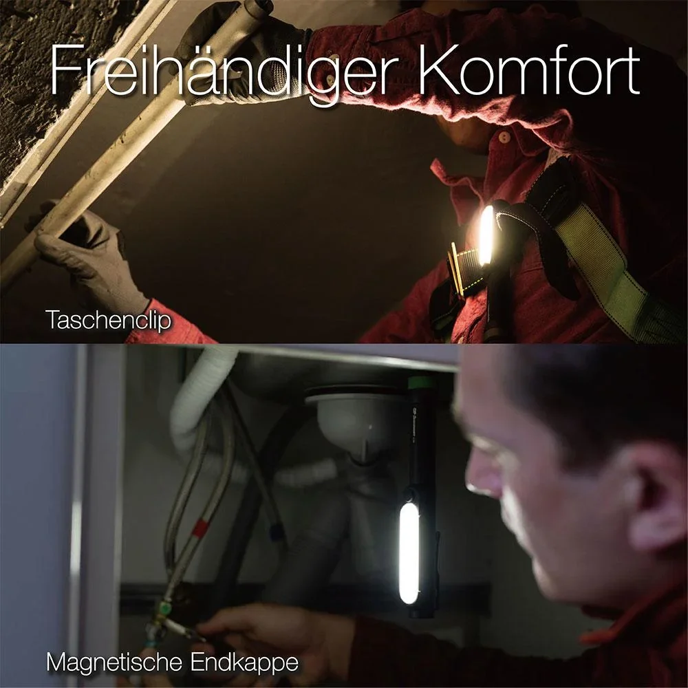 DISCOVERY Clip Arbeitsleuchte mit seitlicher COB Lichtleiste, Magnetbefestigung, 4 Leuchtmodi 550 Lumen, IPX4 - 3
