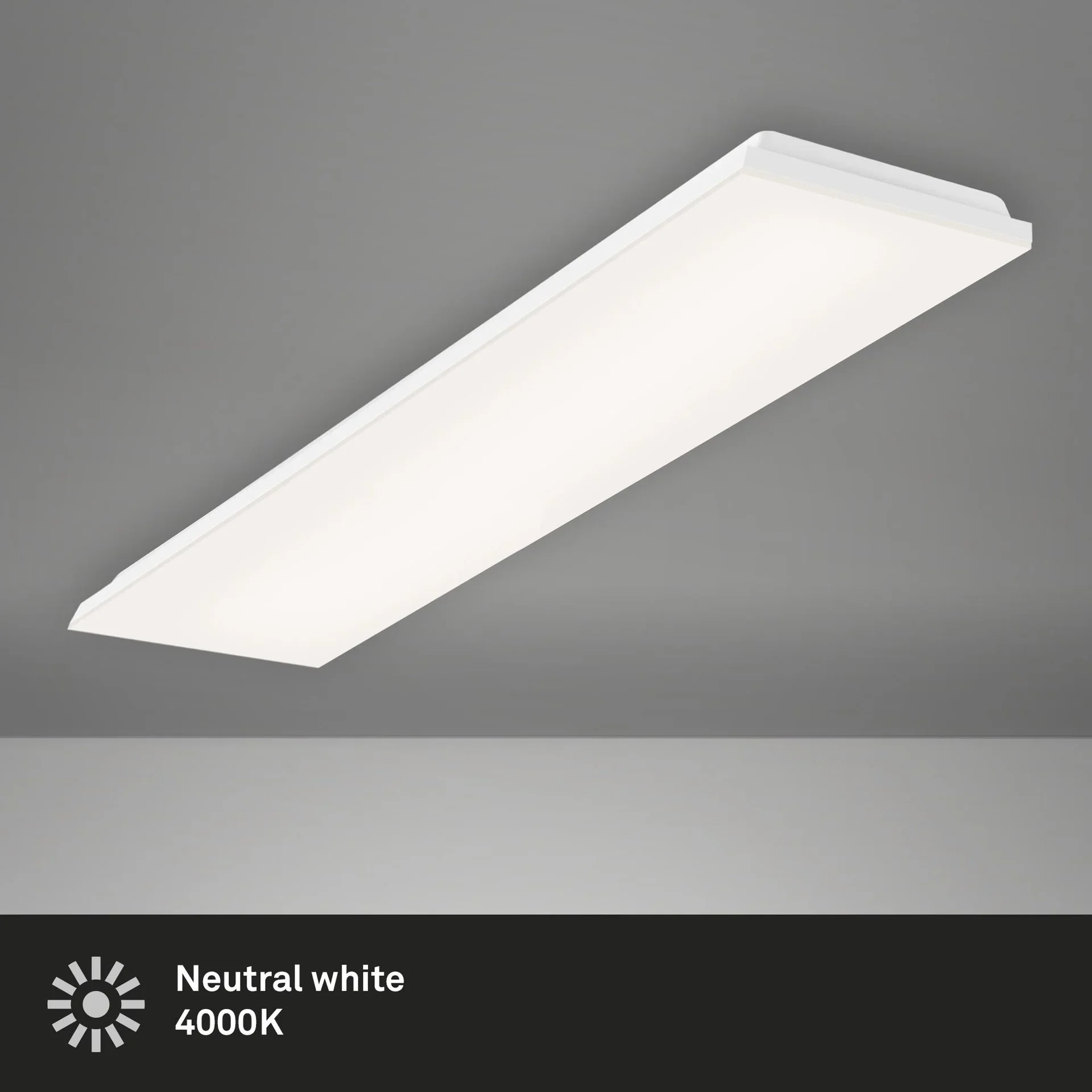 Rahmenloses LED Panel, rechteckig, 38 Watt, weiß - 0