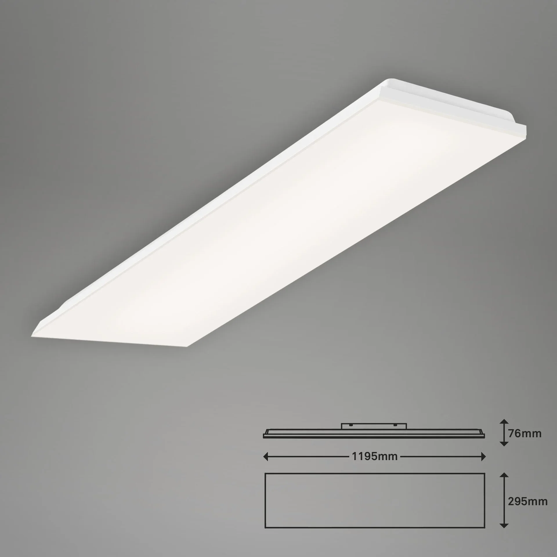 Rahmenloses LED Panel, rechteckig, 38 Watt, weiß - 5
