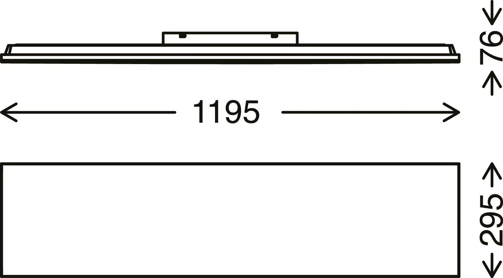 Rahmenloses LED Panel, rechteckig, 38 Watt, weiß - 7