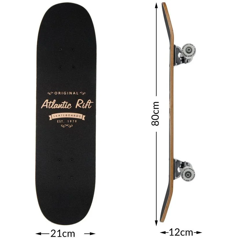 Skateboard - ABEC 9 Lager - Holz - Schwarz - PU Räder & Dämpfer - 0