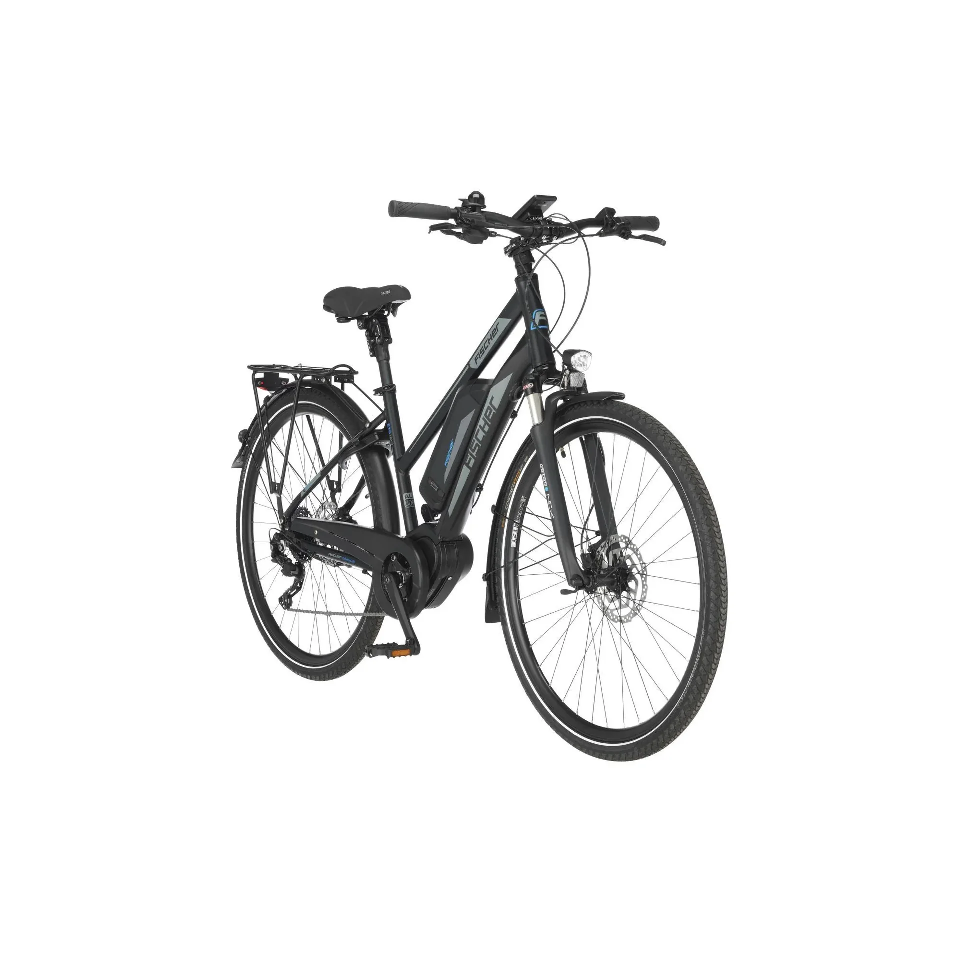 Damen E-Bike Trekking, 28 Zoll, Rahmengröße 44 cm, 10-Gang Kettenschaltung, schwarz matt, VIATOR ETD 1861 - 0