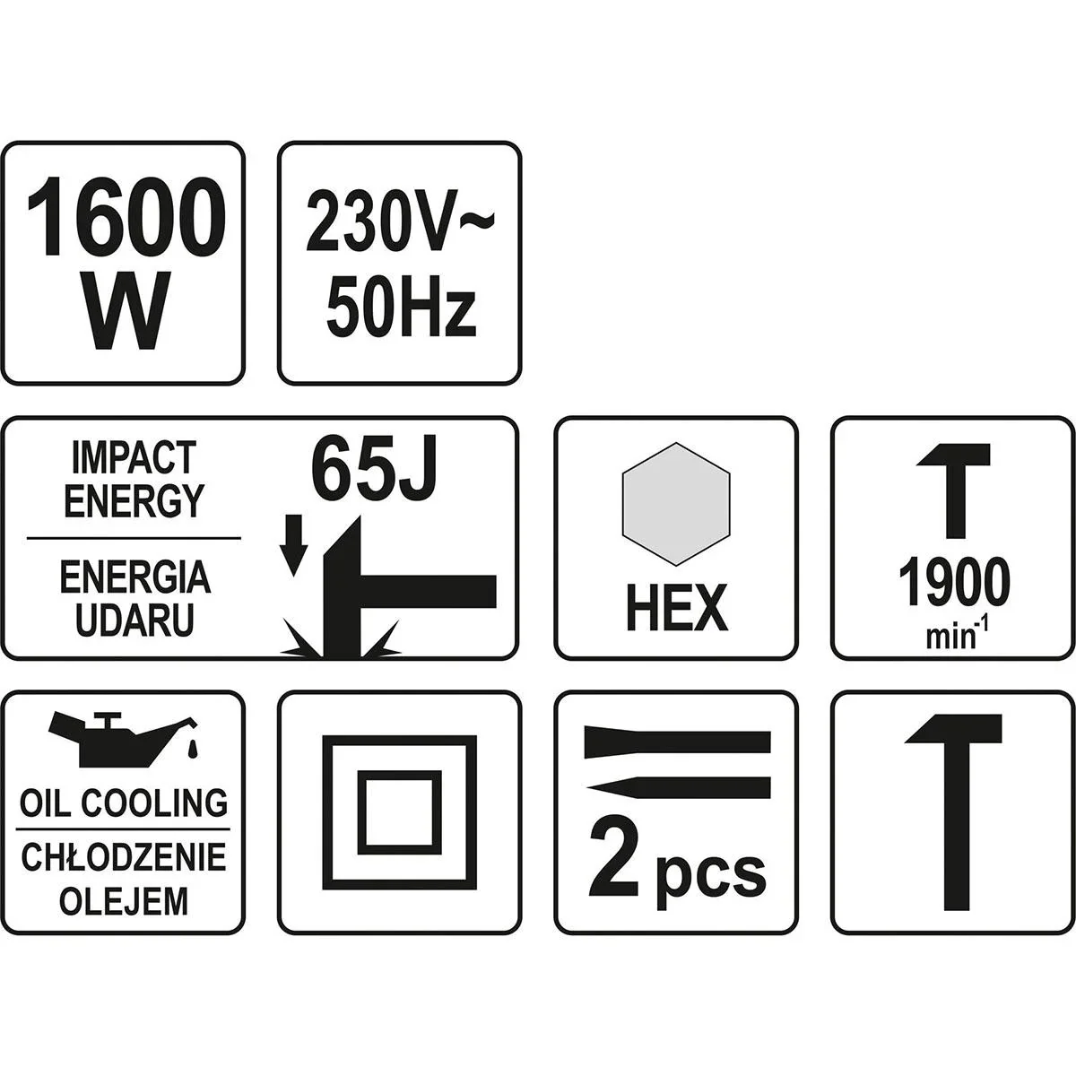 Abbruchhammer / Abbruchhammer | 1600W | 230V | 65J | Ölgekühlt - 2