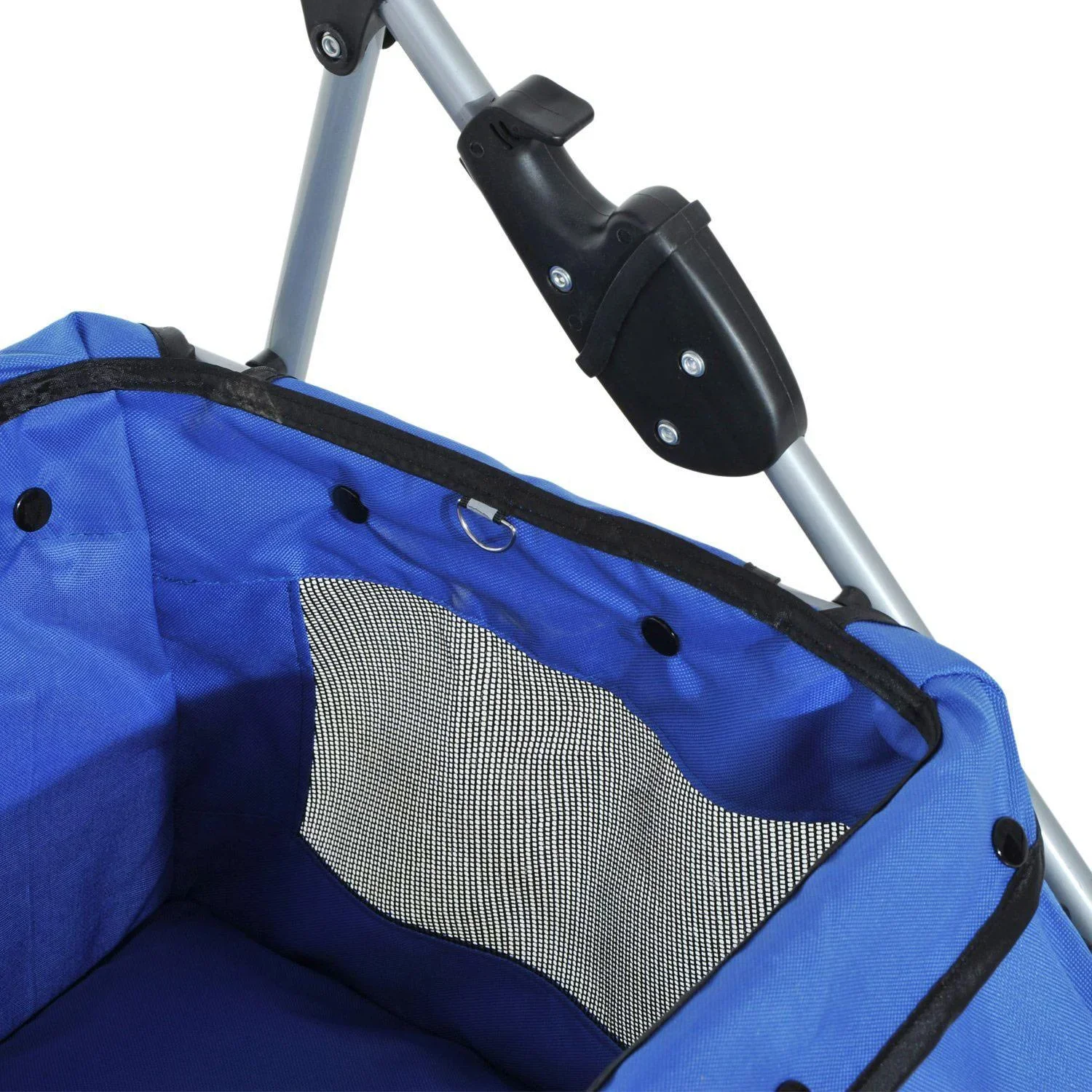 Hundebuggy Hundewagen mit Sonnendach Stahl Blau - 1
