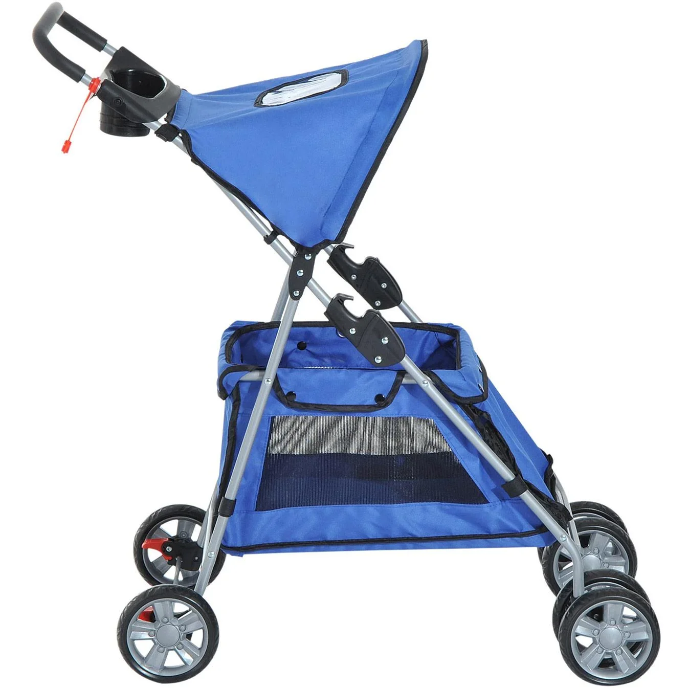 Hundebuggy Hundewagen mit Sonnendach Stahl Blau - 3