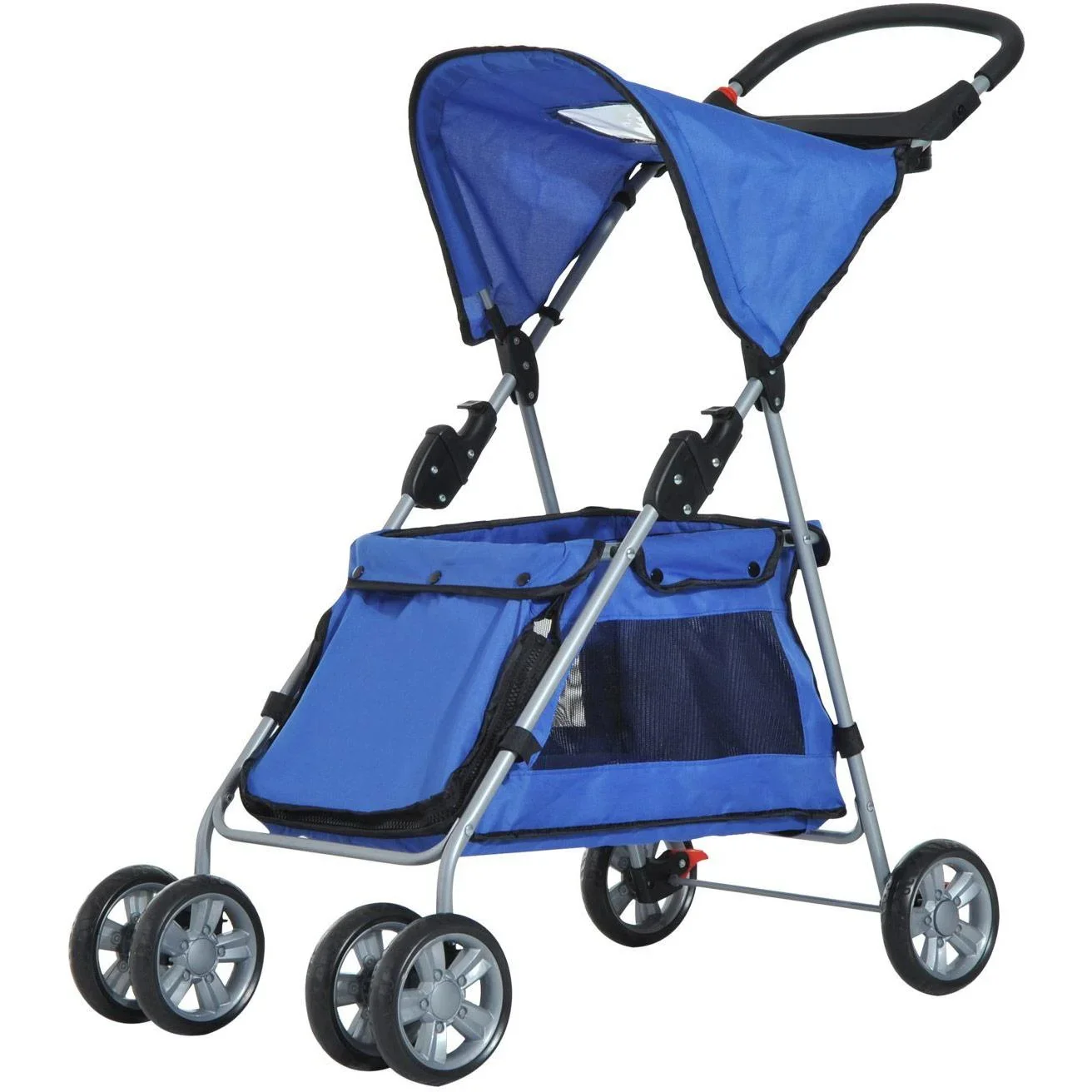 Hundebuggy Hundewagen mit Sonnendach Stahl Blau - 6