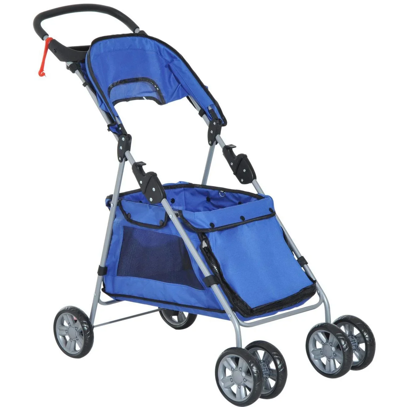 Hundebuggy Hundewagen mit Sonnendach Stahl Blau - 7