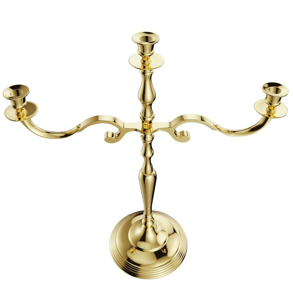 Kerzenleuchter gold glänzend aus Aluminium 60cm 5-armig - 6