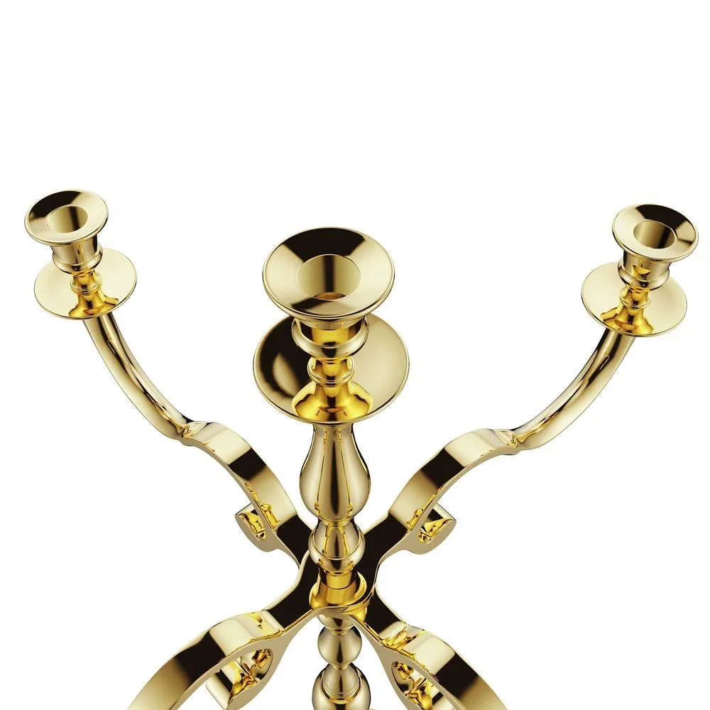 Kerzenleuchter gold glänzend aus Aluminium 60cm 5-armig - 8