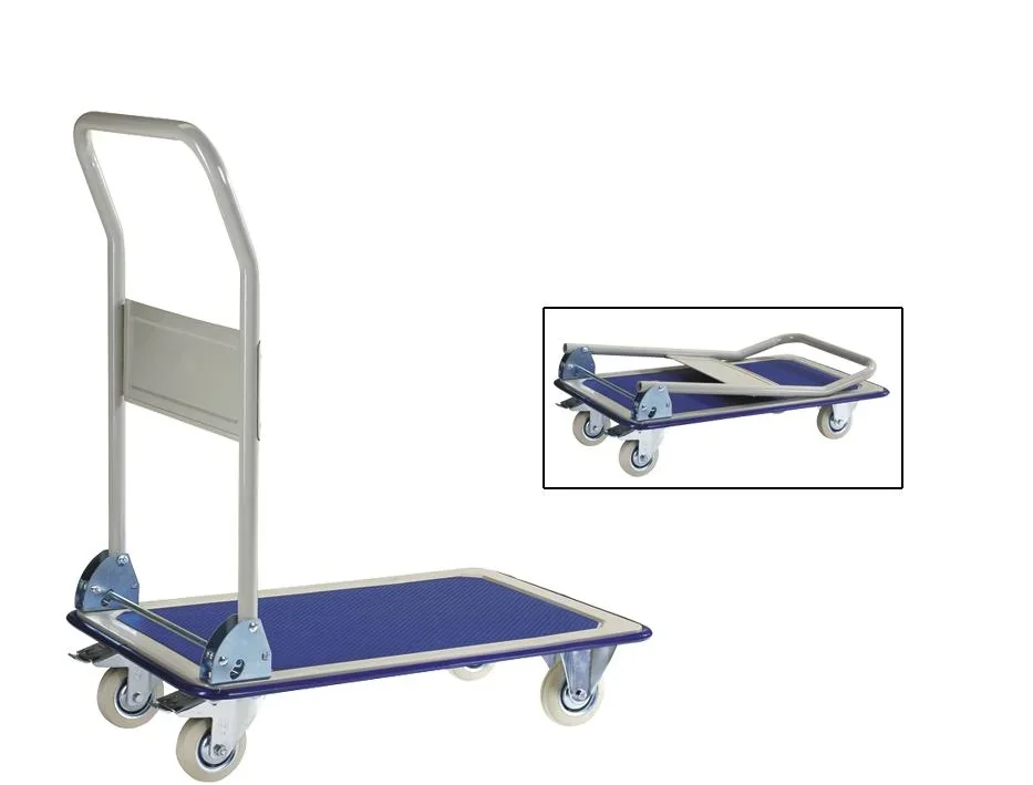 Schiebegriffwagen mit Stahlplattform Ladefläche 740 x 480 mm - 0