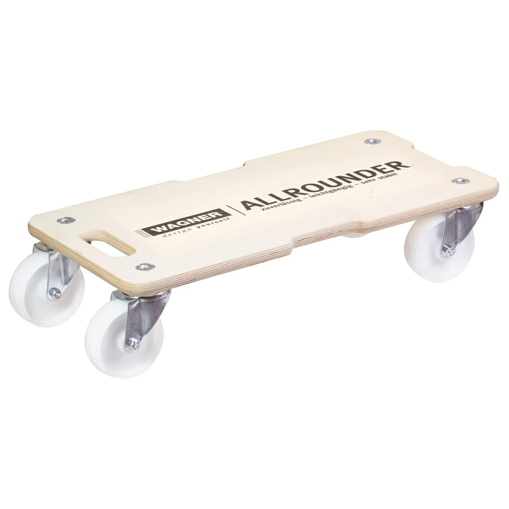 Transporthilfe MM 1326, 59 x 29 x 13,5 cm, harte Rollen Ø 100 mm, Rollenlager, Multiplex Birke FSC®, Tragkraft 400 kg - 2