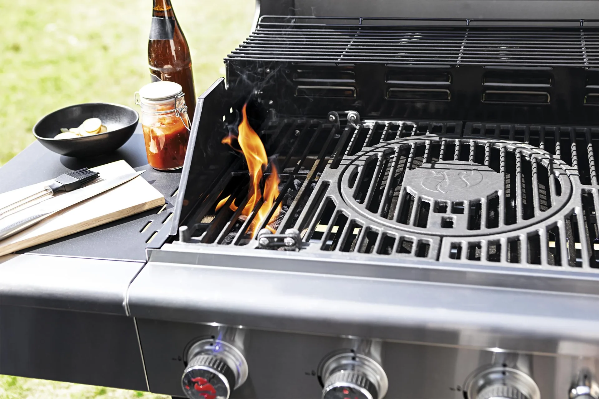 Gas- & Holzkohlegrill, Triton 4.1 coaL, 4 einstellbare Brenner - 3