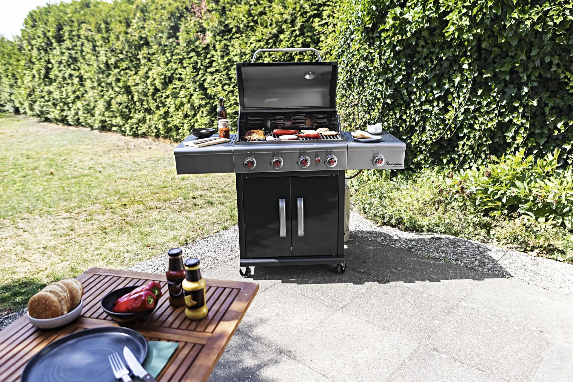 Gas- & Holzkohlegrill, Triton 4.1 coaL, 4 einstellbare Brenner - 7