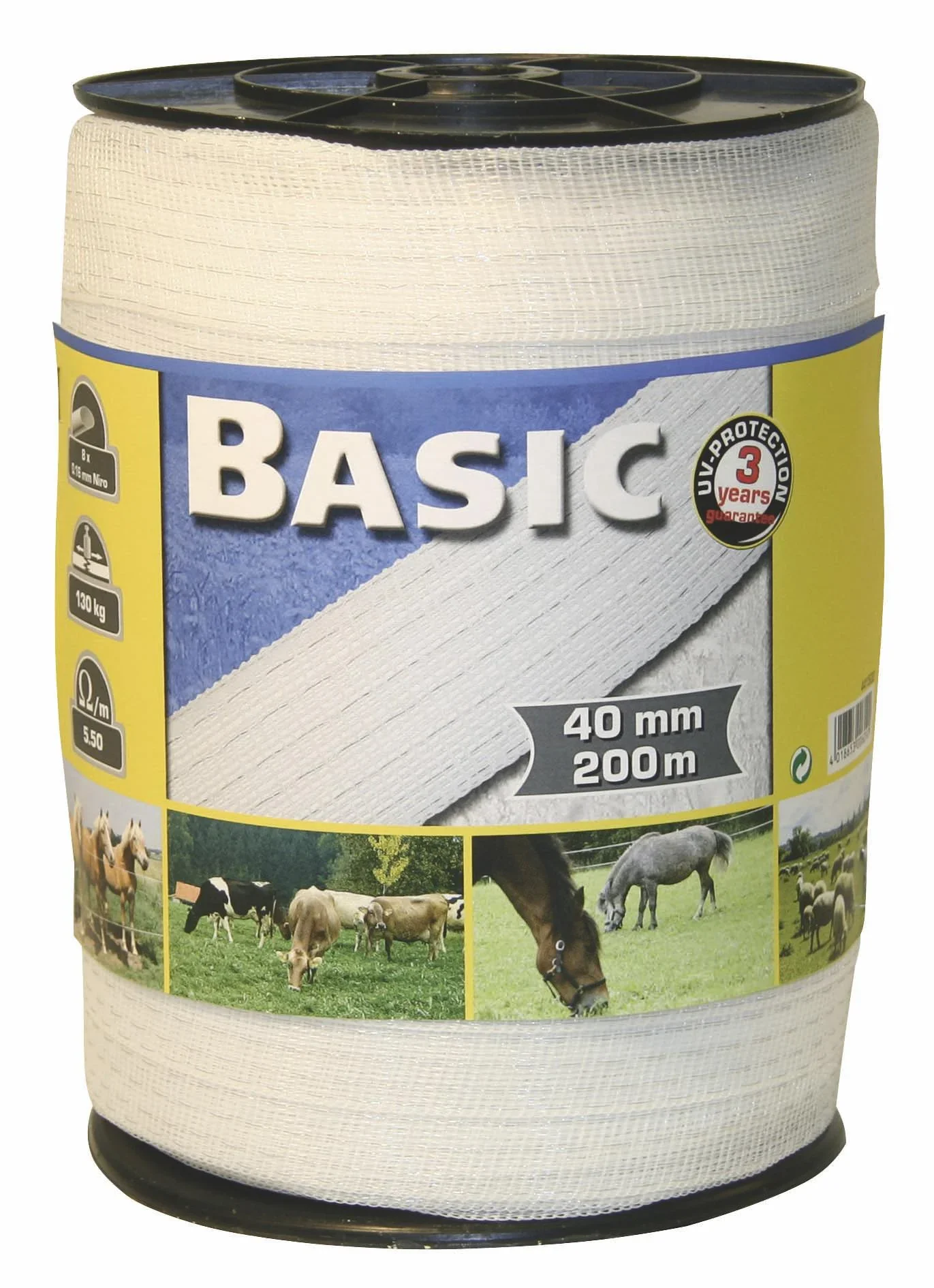 Weidezaunband Basic Line, 200 m, 40 mm, weiß - 0