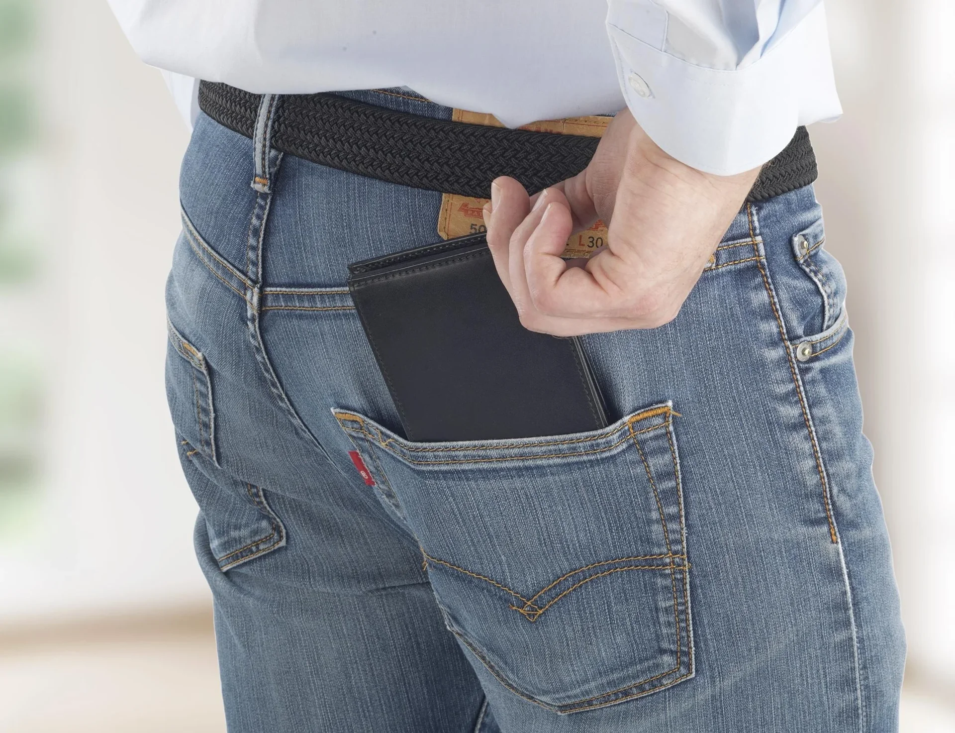 Kombi-Geldbörse "Chevirex", 12 x 9 x 2,5 cm, Echtleder, Schwarz - 3