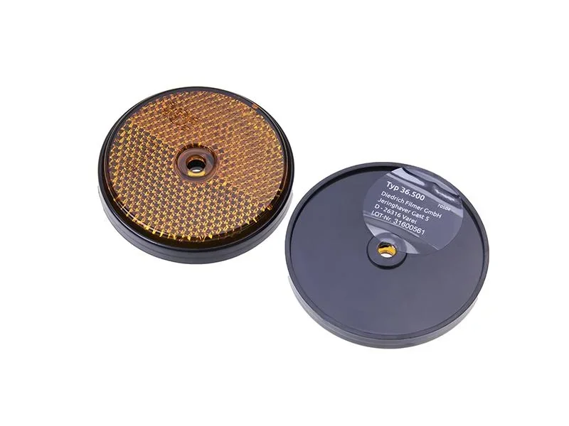 Reflektor, orange, rund, 2 Stück - 0