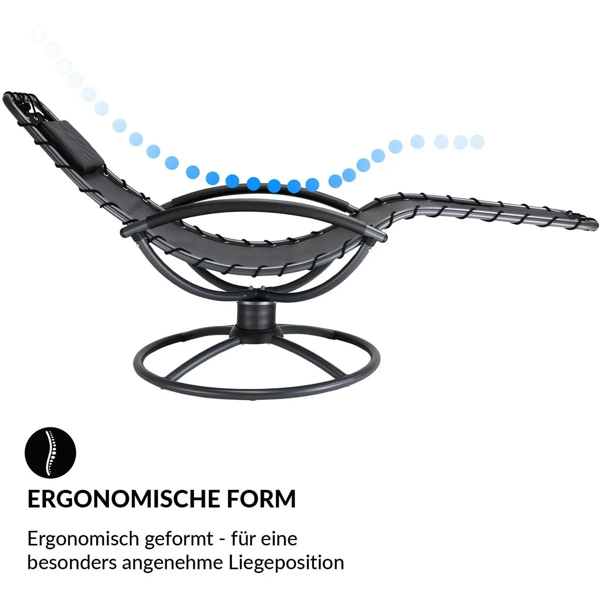 Entspannungsliege Eve mit Schaukelfunktion anthrazit - 3