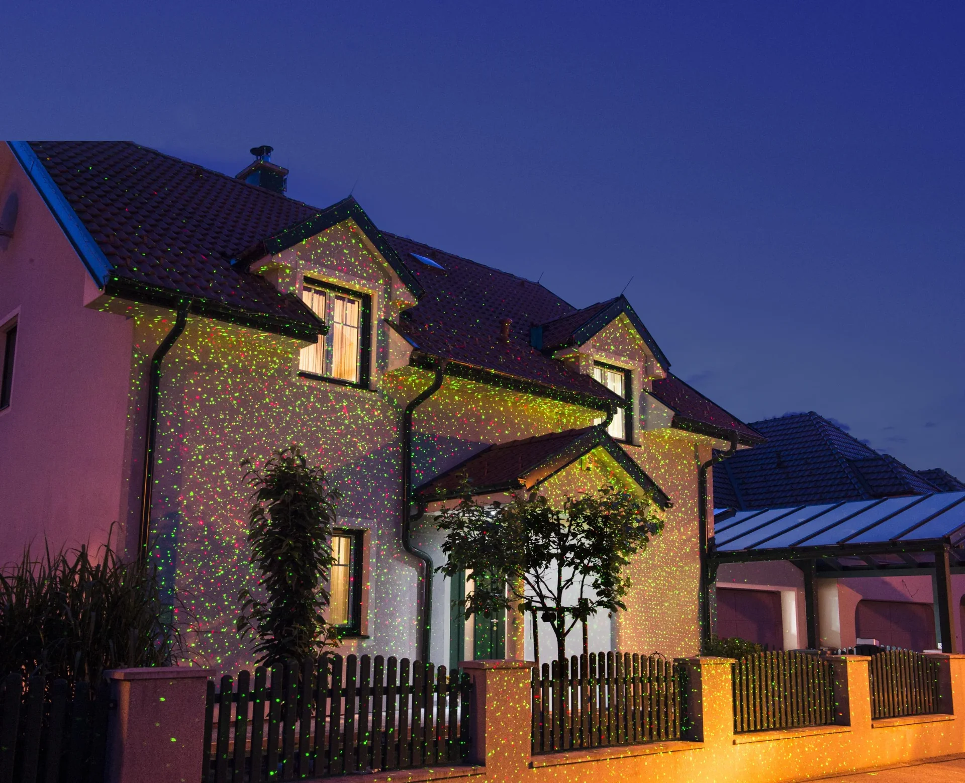 Bewegtes Laserlicht-System Star Shower Motion mit Sensor und Fernbedienung - 0