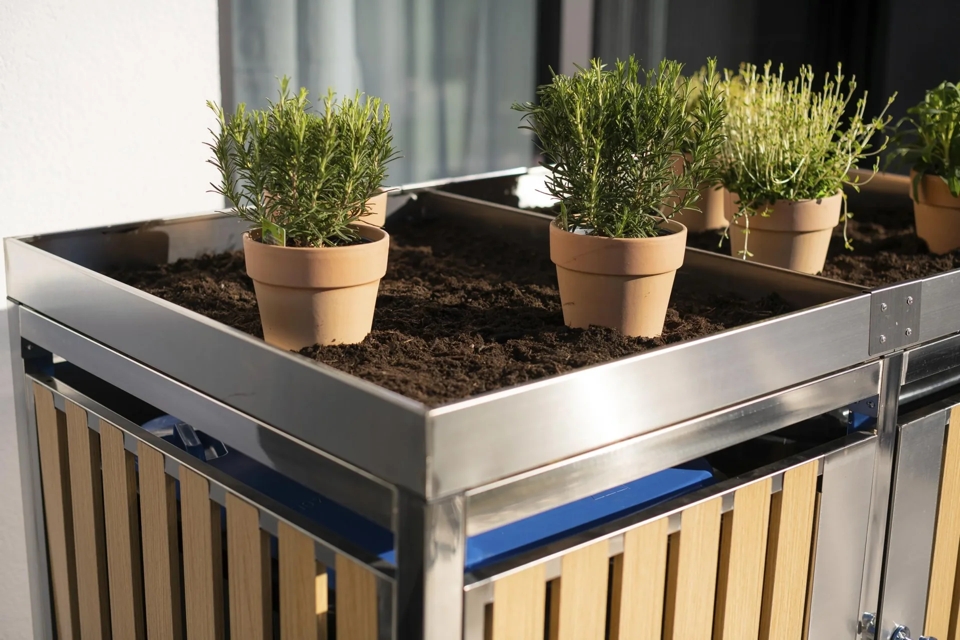 Mülltonnenbox 2-fach 240 Liter Edelstahl - 0