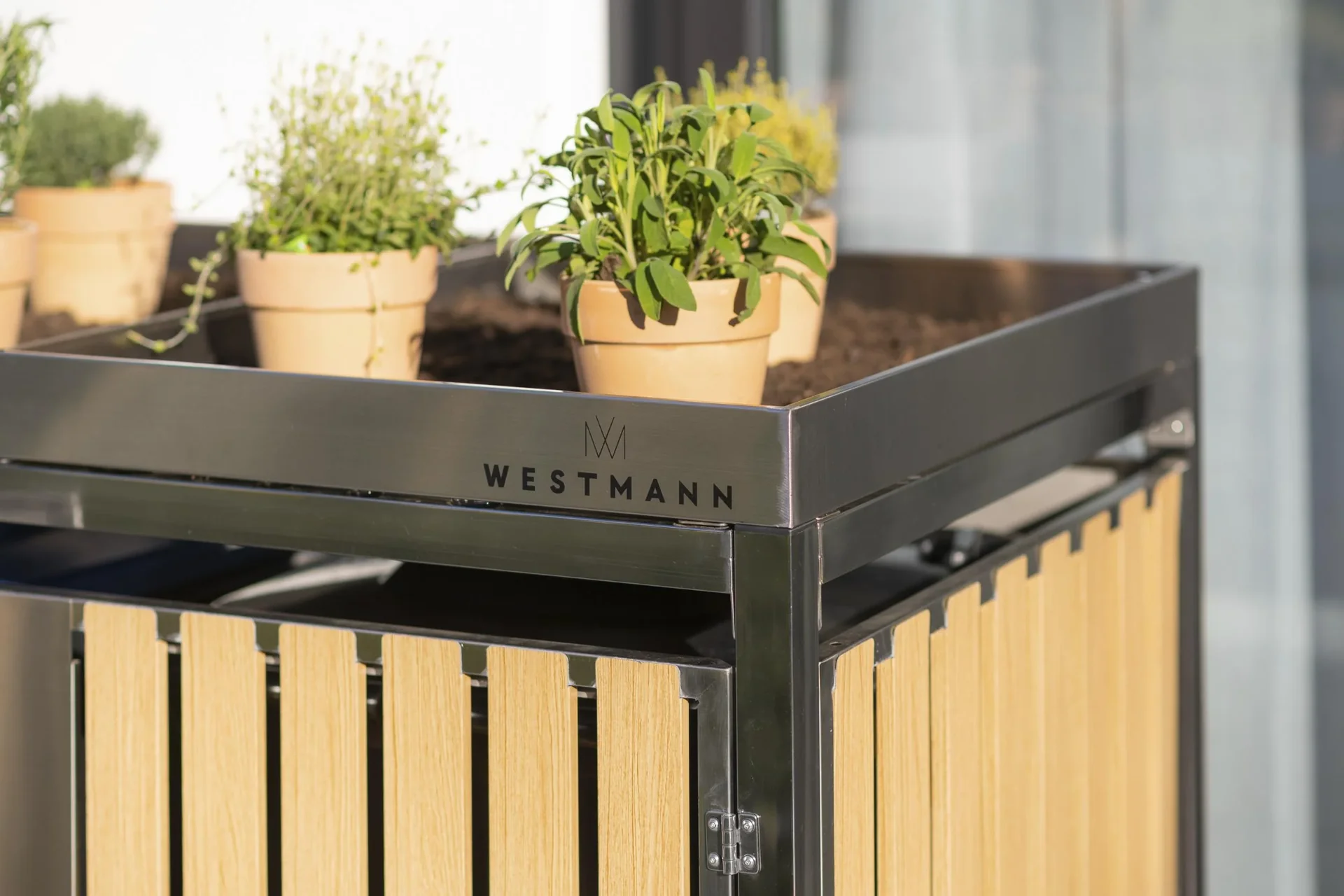 Mülltonnenbox 2-fach 240 Liter Edelstahl - 4