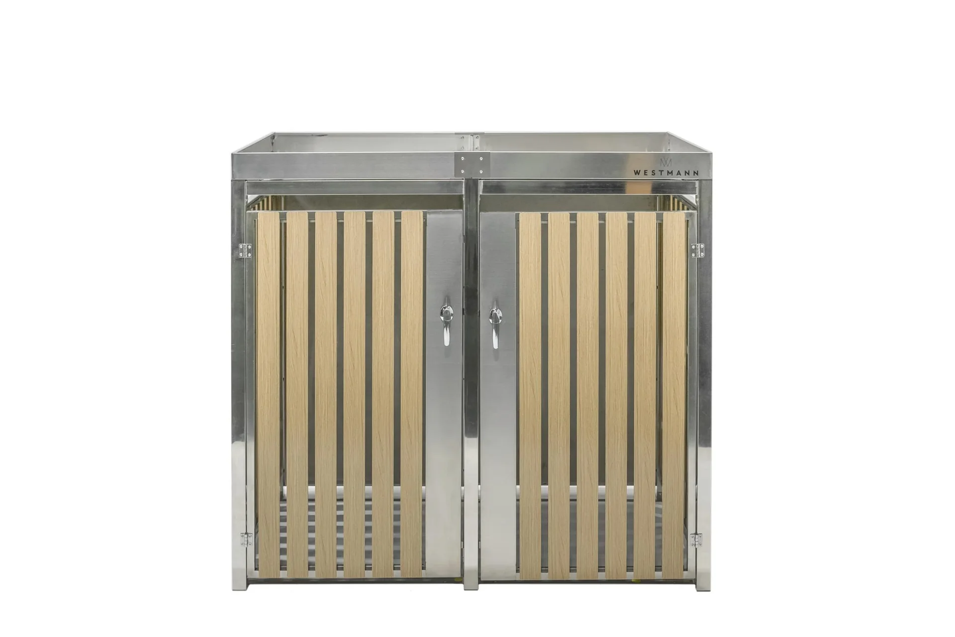 Mülltonnenbox 2-fach 240 Liter Edelstahl - 7