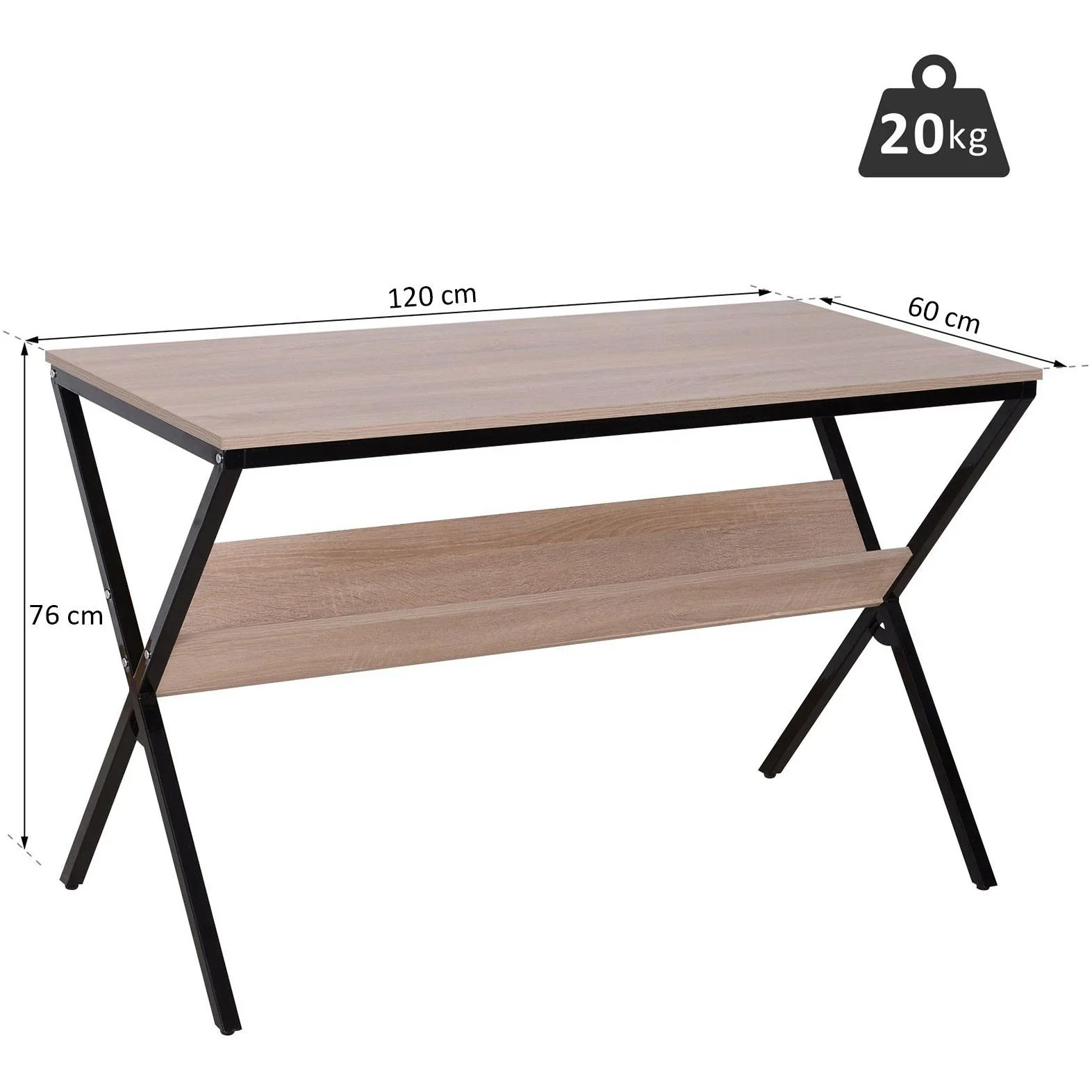 Schreibtisch Computertisch Laptop Tisch Bürotisch 1 x Ablage - 2