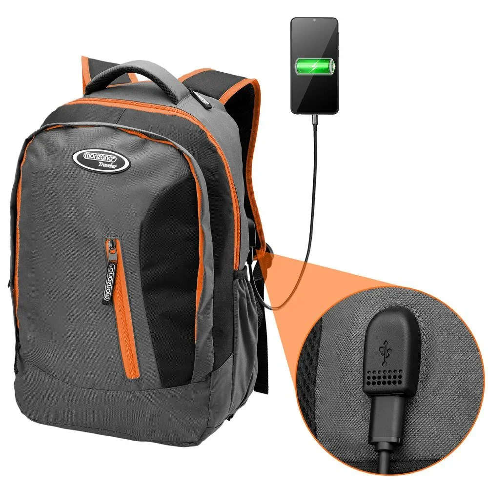 Sport- und Freizeit Rucksack 35L grau/orange - 0