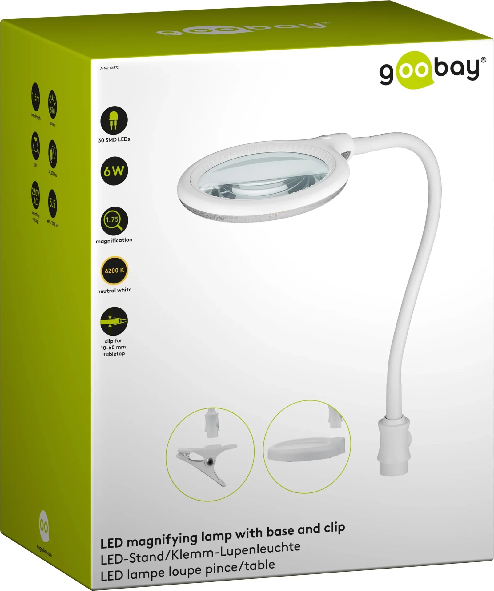 LED Stand/Klemm-Lupenleuchte, 6 W - 3