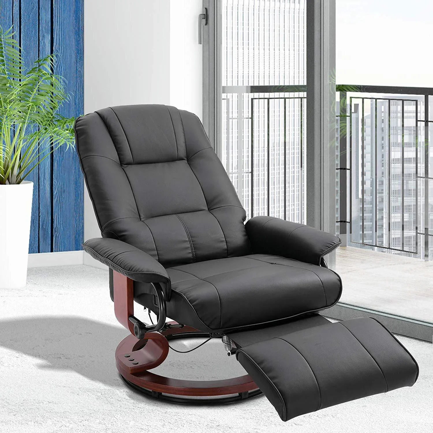 Relaxsessel mit rundem Holzfuß - 1