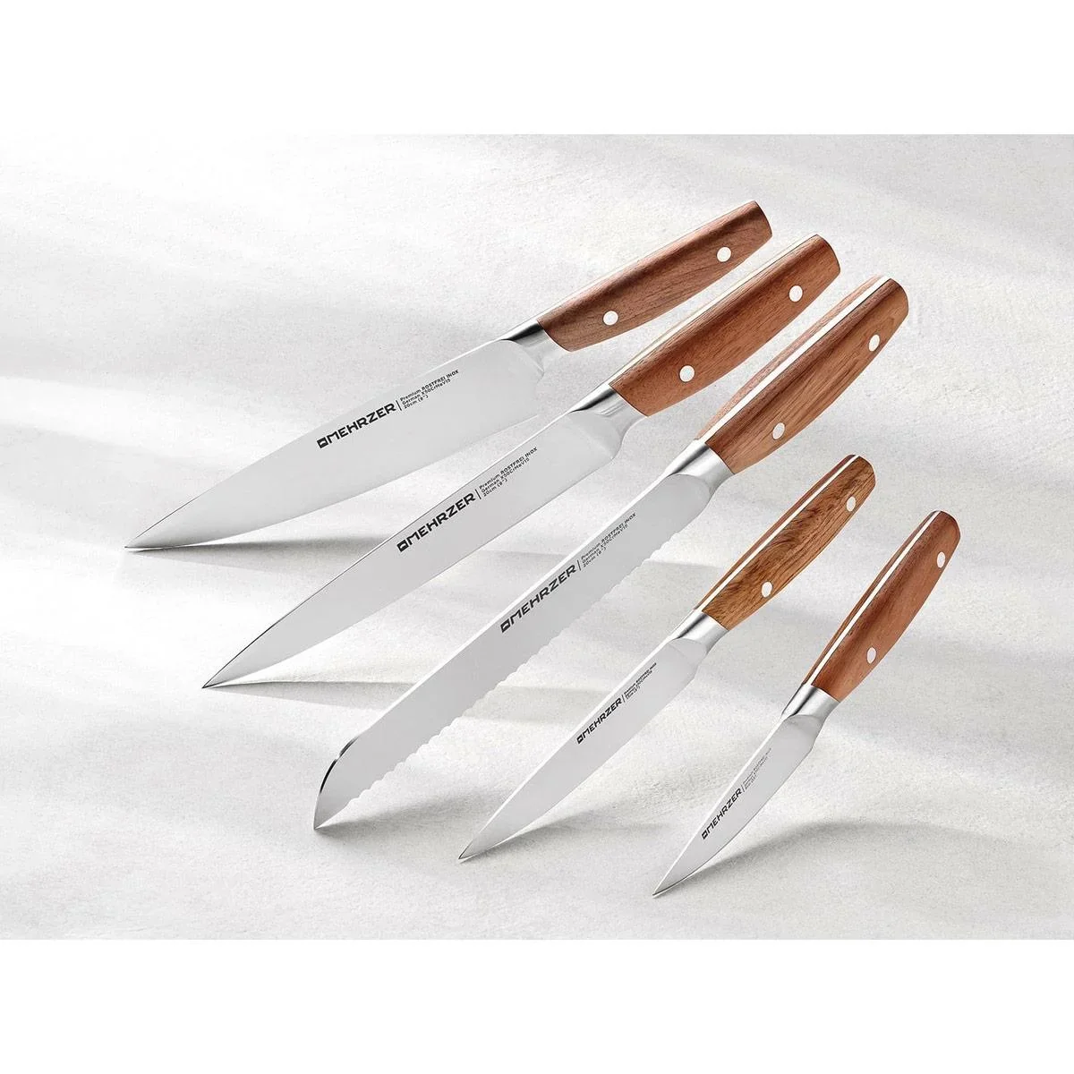 Mehrzer - 5-tlg. Messerset - Bubingaholz - Deutscher Qualitätsstahl - 1