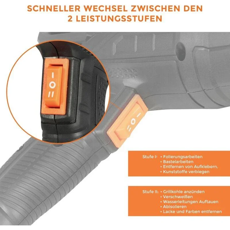 Deltafox Elektrische Heißluftpistole - 2000W - DP-EHG 2050 - 4