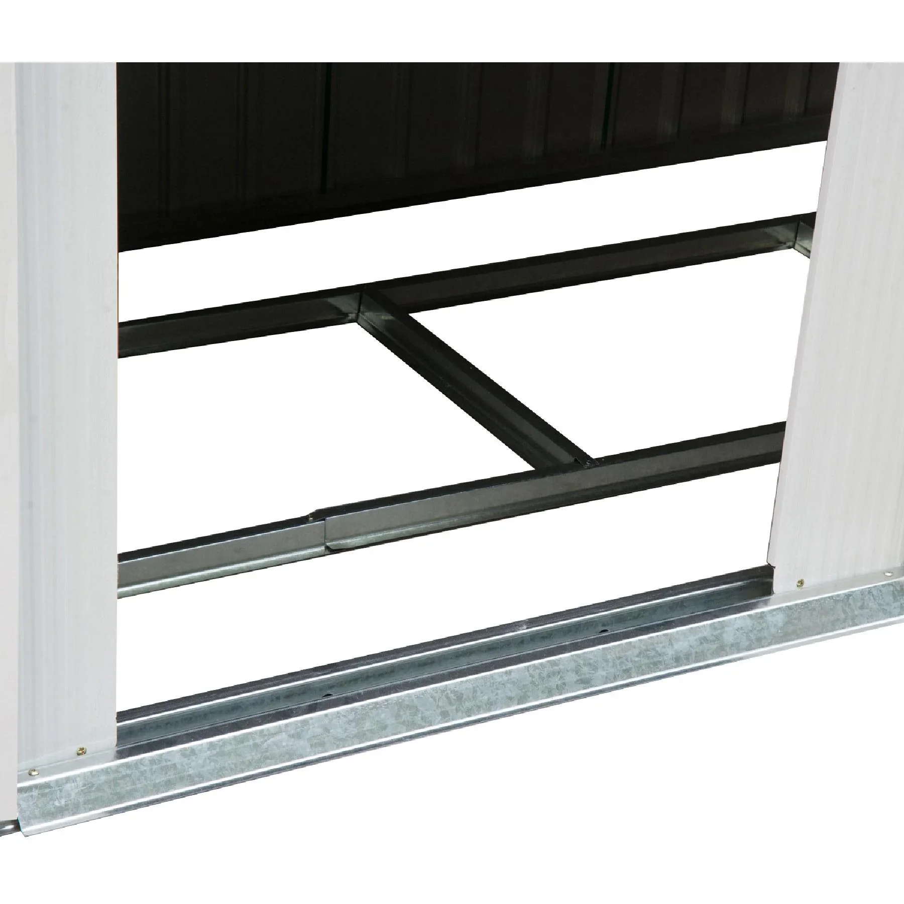 Metall Gerätehaus Gartenhaus Geräteschuppen Geräteschrank Metallhütte Pultdach verzinkt Grün 277 x 130 x 173 cm - 4