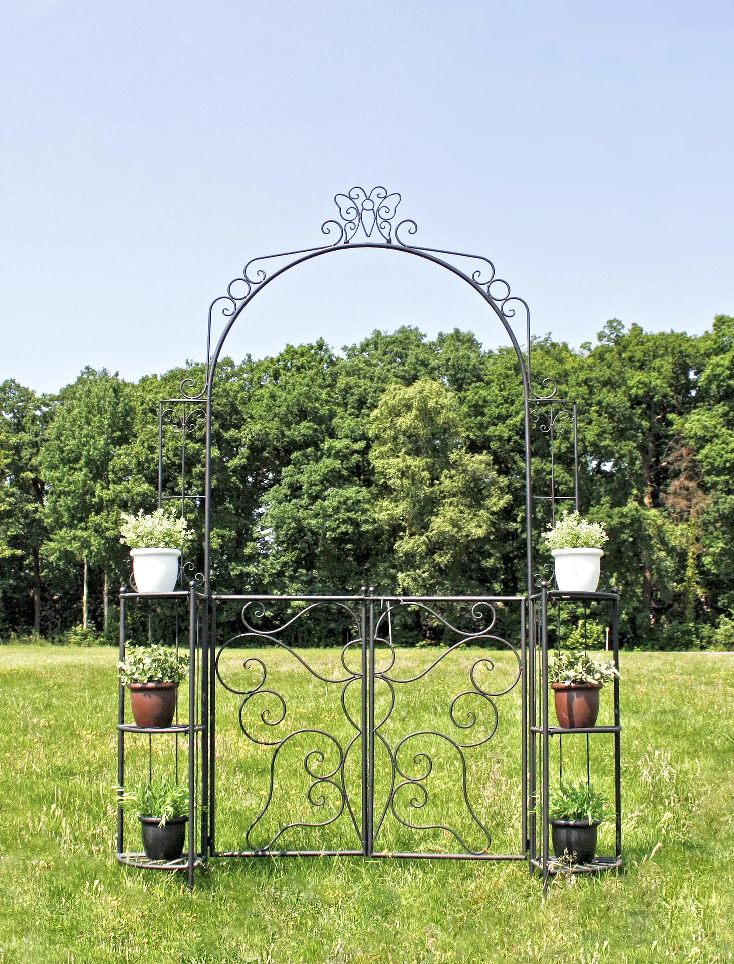 Rosenbogen "Laki" mit Pforte und Eckregalen - 0