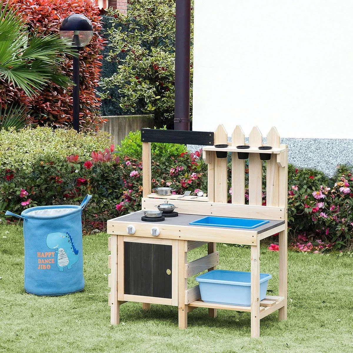 Outdoor Spielküche Sand Table Edelstahl Zubehör für 3-7 Jahre 81,5 x 46 x 102,5 cm - 0