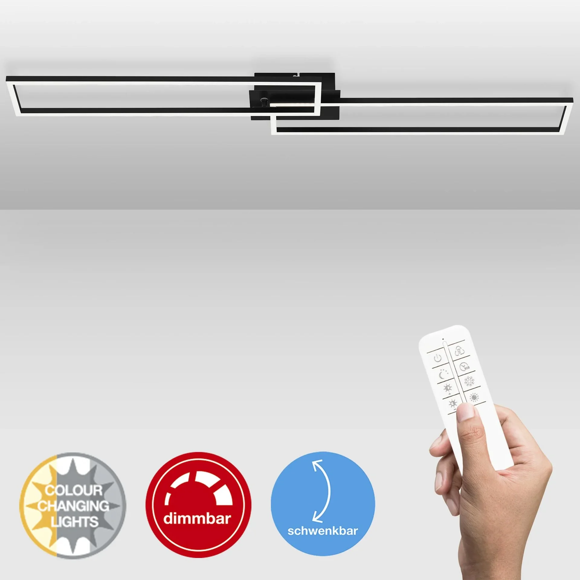 LED Wand- und Deckenleuchte, 110 cm, CCT, 4400 Lumen, 40 Watt, schwarz - 4