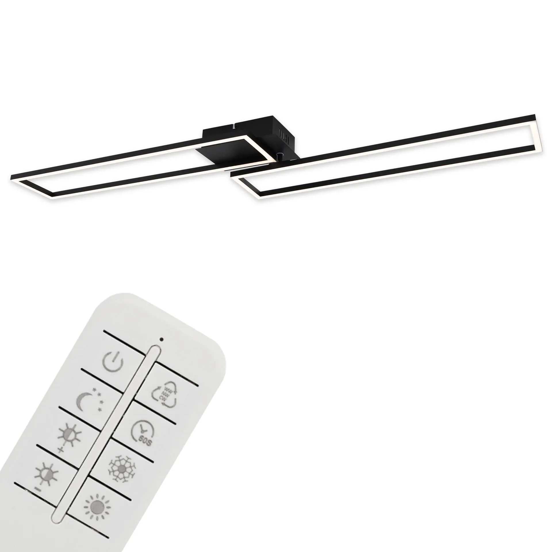 LED Wand- und Deckenleuchte, 110 cm, CCT, 4400 Lumen, 40 Watt, schwarz - 7