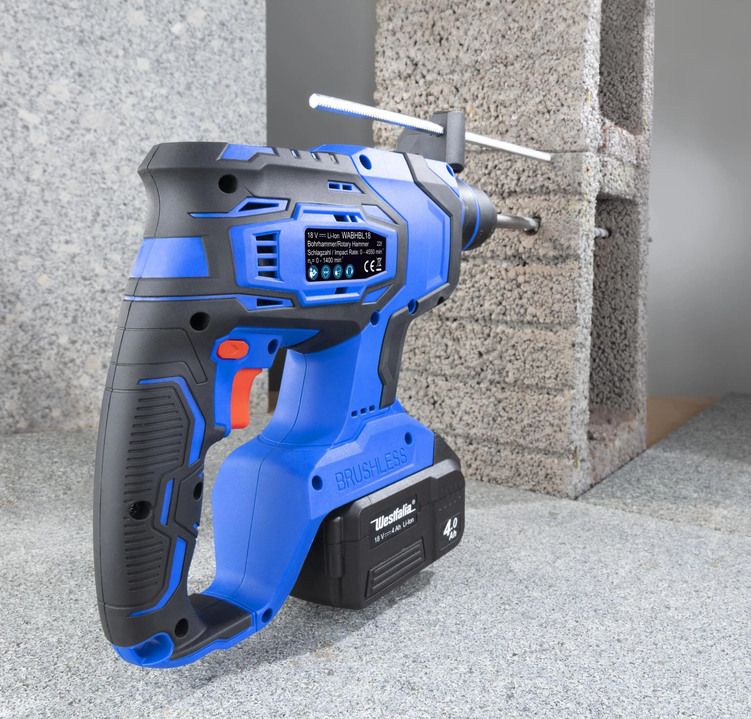 Akku Bohrhammer 18 Volt Li-Ion WABHBL18 -ohne Akku und Ladegerät- - 0