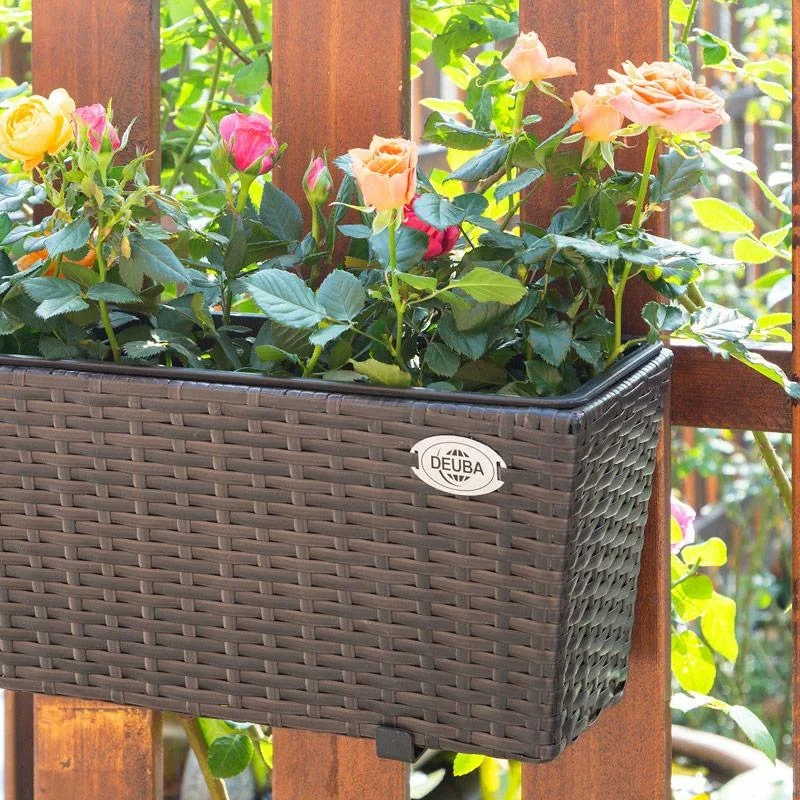 Polyrattan Pflanzgefäß - 2er Set - Braun - 0