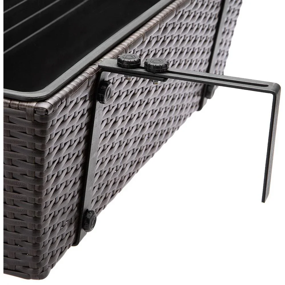 Polyrattan Pflanzgefäß - 2er Set - Braun - 5