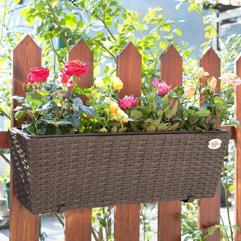Polyrattan Pflanzgefäß - 2er Set - Braun - 7