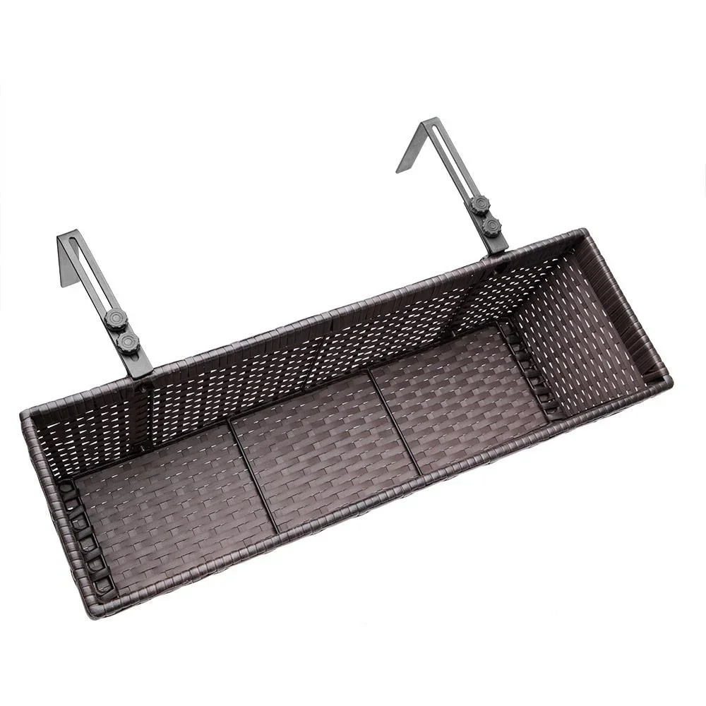 Polyrattan Pflanzgefäß - 2er Set - Braun - 8