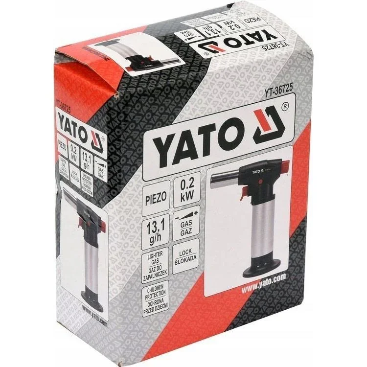 Crème brulee Brenner mit Nachfüllgas - mit Piezo-Zündung - 200W - mit Sperrfunktion - 2