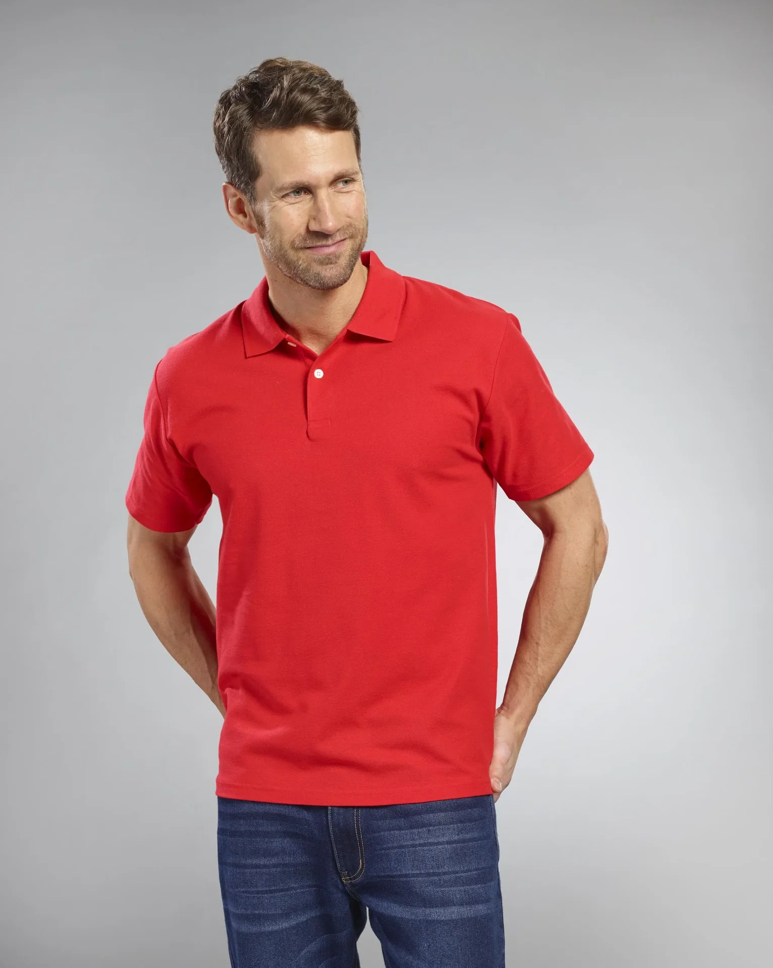 Poloshirt mit Piquestruktur, Farbe rot, Gr.3XL - 1