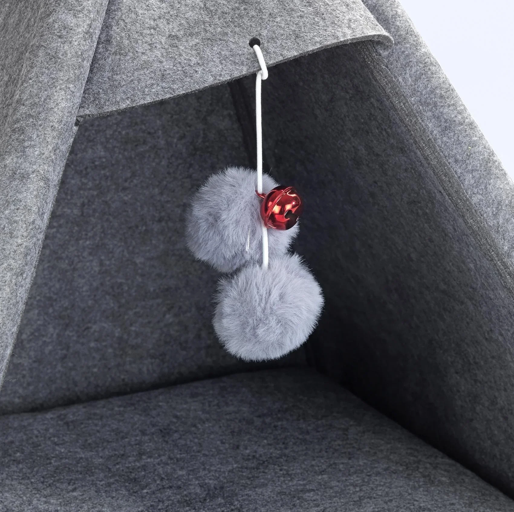 Tierzelt "TIPI", Anthrazit, Filzdesign, 45 x 60 x 45 cm - 1