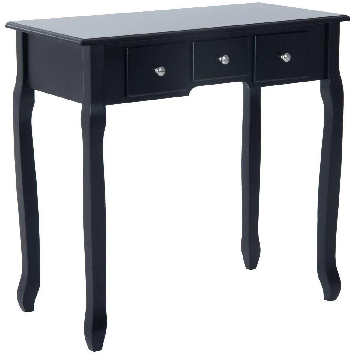 Schminktisch Frisierkommode mit Spiegel und Hocker Schwarz - 2